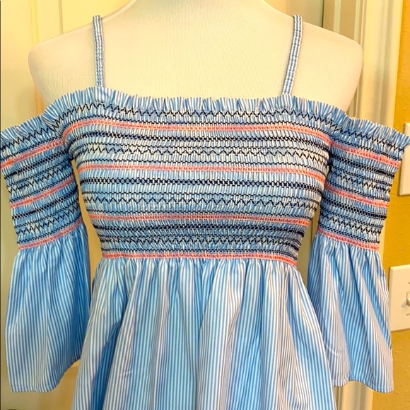 Strapless pinstripe top - Picture 2 of 3